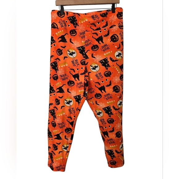 Terra & Sky Pants - Terra & Sky Halloween Leggings - Orange and Black Size 4x